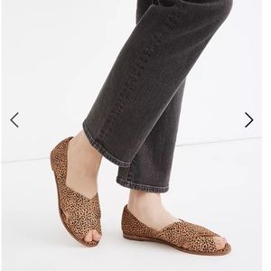 NWT! Madewell Blaine Crisscross Flat in Spotted Calf Hair Size 6.5
